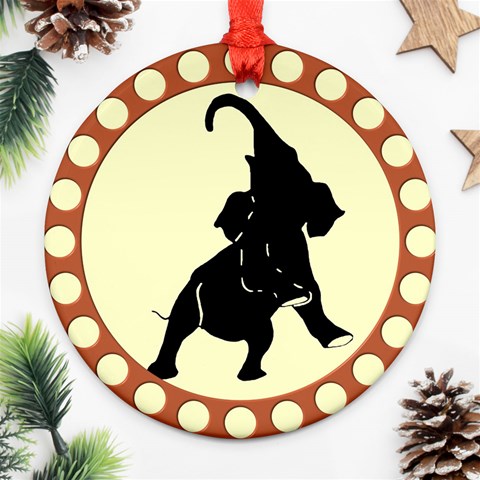 Elephant1 Ornament (Round) from ArtsNow.com Front