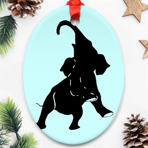 Elephant1 Ornament (Oval) from ArtsNow.com Front