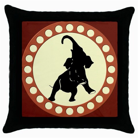 Elephant1 Throw Pillow Case (Black) from ArtsNow.com Front