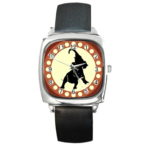 Elephant1 Square Metal Watch from ArtsNow.com Front