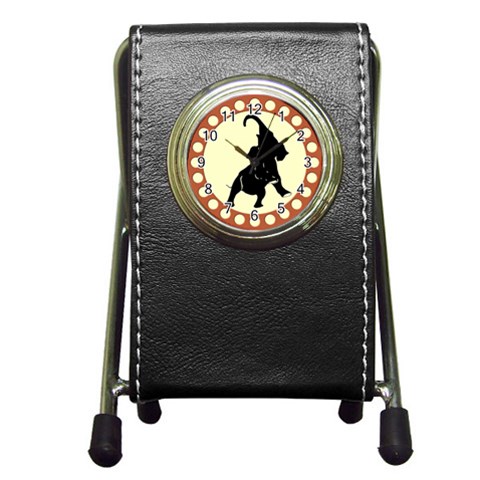 Elephant1 Pen Holder Desk Clock from ArtsNow.com Front
