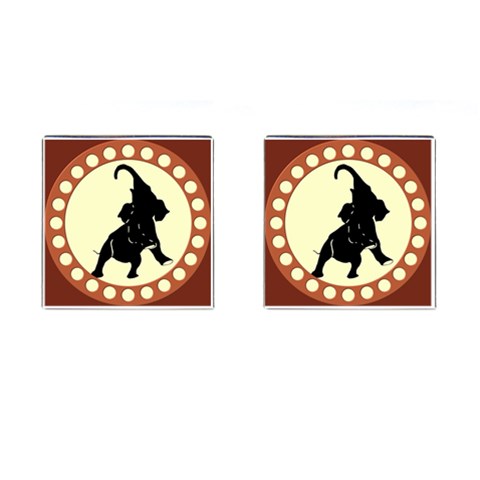 Elephant1 Cufflinks (Square) from ArtsNow.com Front(Pair)