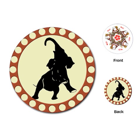 Elephant1 Playing Cards (Round) from ArtsNow.com Front