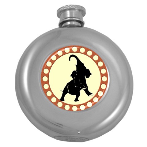 Elephant1 Hip Flask (5 oz) from ArtsNow.com Front