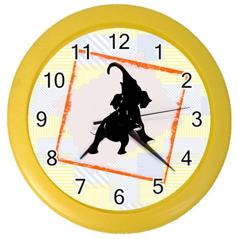 Elephant1 Color Wall Clock from ArtsNow.com Front