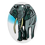 Elephant 2 - Ornament (Oval)