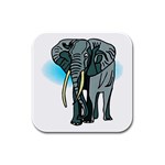 Elephant 2 - Rubber Square Coaster (4 pack)