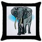 Elephant 2 - Throw Pillow Case (Black)