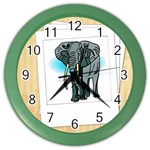 Elephant 2 - Color Wall Clock