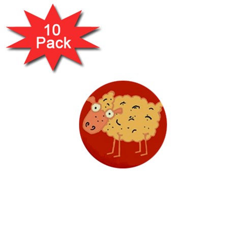 Funky sheep 1  Mini Button (10 pack)  from ArtsNow.com Front