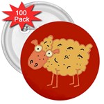 Funky sheep 3  Button (100 pack)