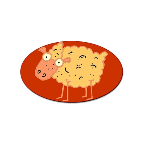 Funky sheep Sticker Oval (10 pack) from ArtsNow.com Front
