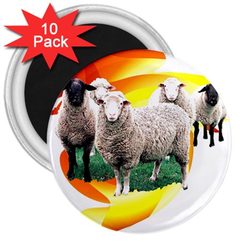 Flock 3  Magnet (10 pack) from ArtsNow.com Front