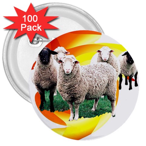 Flock 3  Button (100 pack) from ArtsNow.com Front