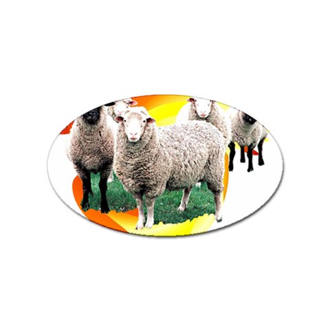 Flock Sticker (Oval) from ArtsNow.com Front