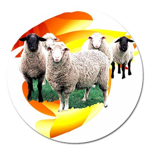 Flock Magnet 5  (Round) from ArtsNow.com Front
