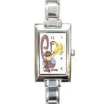 Banana monkey Rectangular Italian Charm Watch