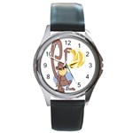 Banana monkey Round Metal Watch
