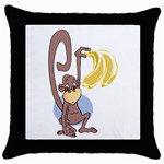 Banana monkey Throw Pillow Case (Black)