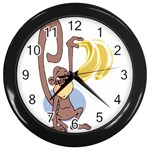 Banana monkey Wall Clock (Black)
