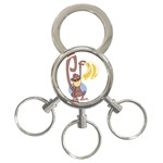 Banana monkey 3-Ring Key Chain