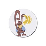 Banana monkey Rubber Round Coaster (4 pack)