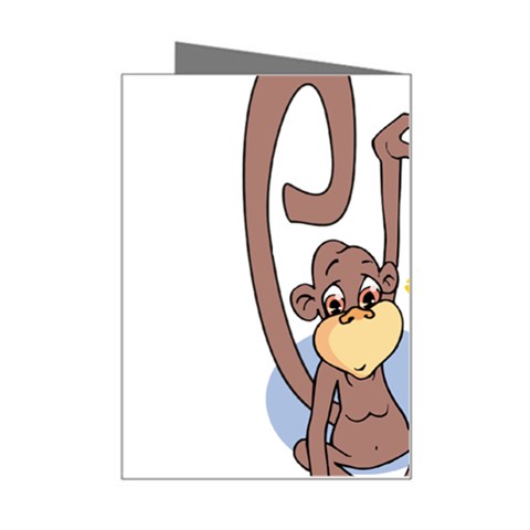Banana monkey Mini Greeting Card from ArtsNow.com Right