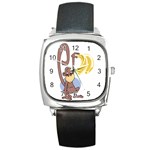 Banana monkey Square Metal Watch