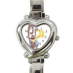 Banana monkey Heart Italian Charm Watch