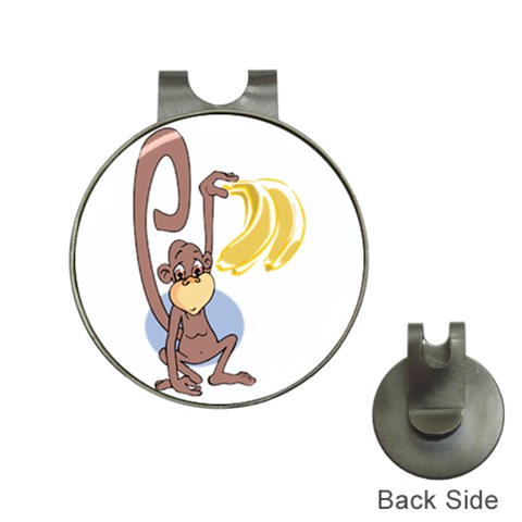 Banana monkey Golf Ball Marker Hat Clip from ArtsNow.com Front