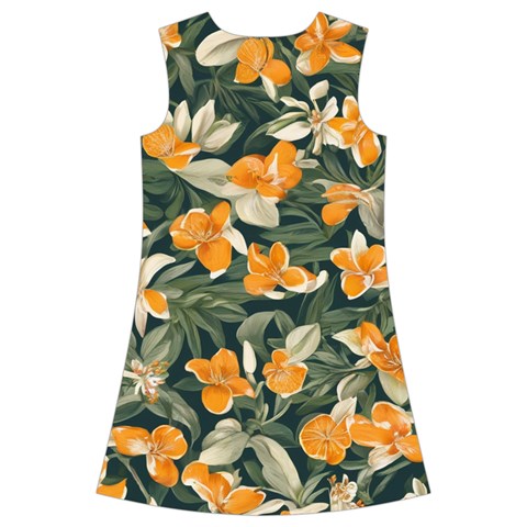 Neroli Blossom Kids  Short Sleeve Velvet Dress from ArtsNow.com Back