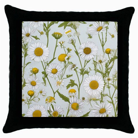 Sunflowers Throw Pillow Case (Black) from ArtsNow.com Front