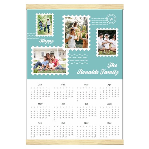 Personalized Family Name Canvas Yearly Calendar 16  x 22  from ArtsNow.com Front - Jan 2024
