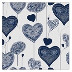 Blue Hearts Square Satin Scarf (36  x 36 )