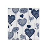 Blue Hearts Satin Bandana Scarf 22  x 22 