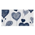 Blue Hearts Satin Shawl 45  x 80 
