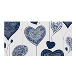 Blue Hearts Satin Wrap 35  x 70 