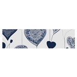 Blue Hearts Oblong Satin Scarf (16  x 60 )