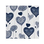 Blue Hearts Square Satin Scarf (30  x 30 )