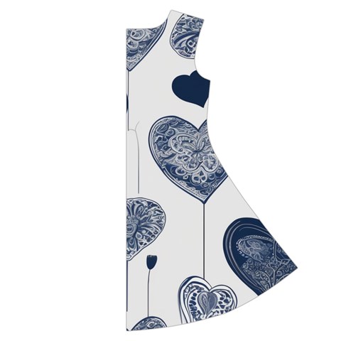 Blue Hearts Short Sleeve V Back Right