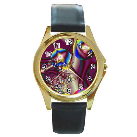 Design 10 Round Gold Metal Watch from ArtsNow.com Front