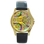 Foal 2 Round Gold Metal Watch