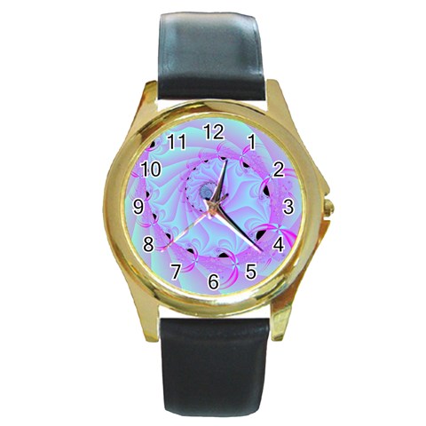 Foal 2 Round Gold Metal Watch from ArtsNow.com Front