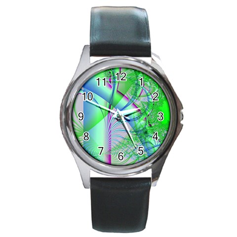 Foal 2 Round Metal Watch from ArtsNow.com Front