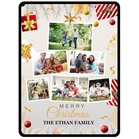 Christmas Family Photo Large Blanket Fleece Blanket (Large) from ArtsNow.com 80 x60  Blanket Front