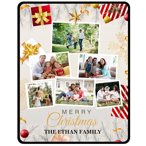 Christmas Tree Family Photo Medium Blanket Fleece Blanket (Medium) from ArtsNow.com 60 x50  Blanket Front