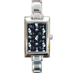 Santa Snowman Rectangle Italian Charm Watch