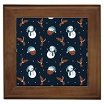 Santa Snowman Framed Tile