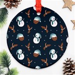 Santa Snowman Ornament (Round)
