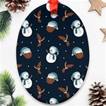 Santa Snowman Ornament (Oval)